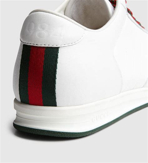 white gucci shoes with red g|original Gucci sneakers.